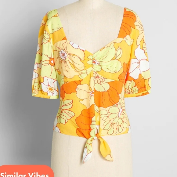 Modcloth Tops - Modcloth 2x Seaside Cottage Getaway tie front top